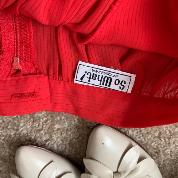 Vintage Sheer Red California Skirt - Picture 4 of 13